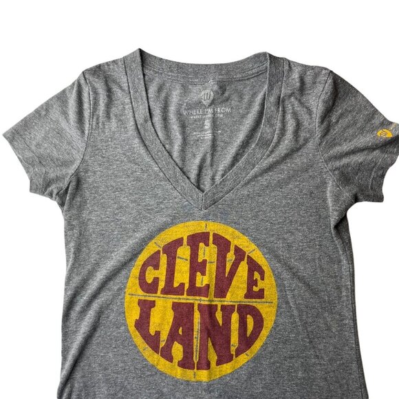 Where I’m From Tshirt Womens Small Gray Cleveland Vneck Casual - Picture 3 of 6